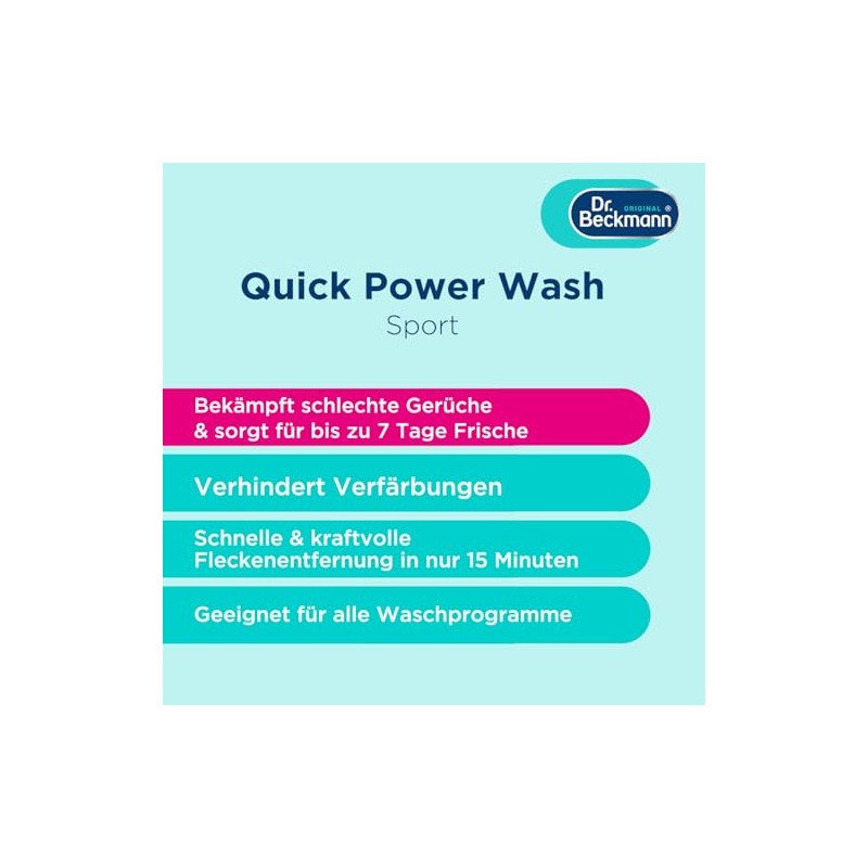 Dr. Beckmann Quick Power Wash Sport | Fights Bad Odours