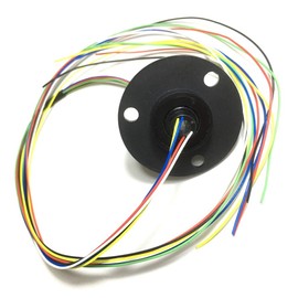 Taidacent Hollow Slip Signal Power Continued 2/4/6/12 Road Collector Ring Conductive Electric Motor Slip Ring Rotating Connector (5mm Inner 22mm Outer 6 Wire 2A)