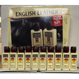 MEM English Leather Bag 3.4 oz Cologne /3.1 oz After Shave + 10 Bottles 1 oz Pl Read