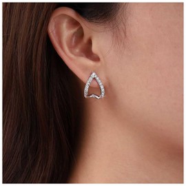 Yheakne Boho Crystal V Shape Earrings Vintage Rhinestone Claw Stud Earrings Silver Cz Triangle Earrings Sparkly Geometric Arrow Earrings Jewelry for Women and Girls