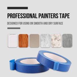 Lichamp 4 Pack Blue Painters Tape 1 inch, Blue Masking Tape 1 inch x 55 Yards x 4 Rolls (220 Total Yards)