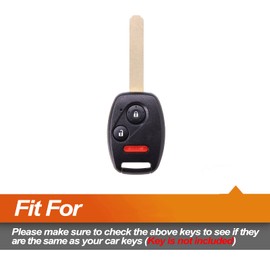 EYANBIS Silicone Key Fob Cover Fit for Honda Accord Civic Crosstour CR-V CR-Z Fit Insight Odyssey Pilot Ridgeline Straight 3 Buttons Key Fob | Car Accessories | Remote Key Protection Case - Pink