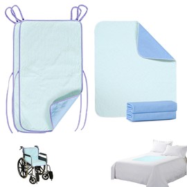 EZHOISLING 2-in-1 Washable Incontinence Protection Bundle: Reusable Underpad (19.7”x19.7”) + Wheelchair Pad (18.9”x33.9”) – 4-Layer, Waterproof & High Absorbency