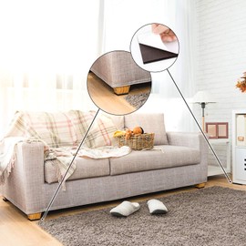 Non Slip Furniture Pads -12pcs 4" Furniture Grippers Hardwood Floors , Non Skid for Furniture Legs,Self Adhesive Rubber Furniture Feet, Anti Slide Furniture Floors Protectors for Keep Couch Stoppers