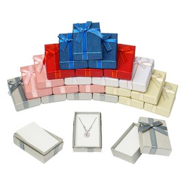 Nwvuop 24 Pack Jewellery Gift Box Bulk, Assorted Colors Necklace Earring Gift Box Cardboard Small Gift Boxes for Jewellery Display/Packaging