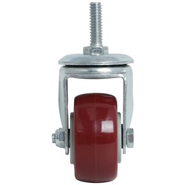 Finnhomy Swivel Caster Wheels 2 Inch Heavy Duty Threaded Stem Casters 1/4" - 20 x 1 Set of 4 for Wire Shelve Wheels PU Load Bearing 800 Lbs Anti-wear Smooth Casters, Red