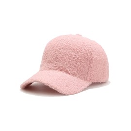 Nanwansu Winter Baseball Cap for Women Lamb Wool Solid Color Warm Golf Hats for Outdoor Travel Adjustable Hat Pink
