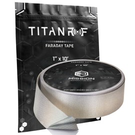 Mission Darkness TitanRF Faraday Tape // 1in W x 10ft L (2.54cm x 3.05m) High-Shielding Conductive Adhesive Tape Roll Used to Connect TitanRF Fabric Sheets or Seal RF Enclosures