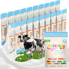 EYHBQIA Collagen and Colostrum Powder with Hyaluronic Acid, IgG & Probiotics | Grass-Fed Bovine Colostrum Supplement | Gut Health, Immune Support, Hair & Skin Beauty | Unflavored, 20-Serving Packets