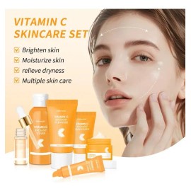 Set De Cuidado Facial Con Vitamina C, Rutina Completa