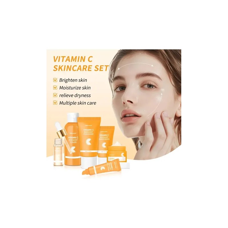 Set De Cuidado Facial Con Vitamina C, Rutina Completa