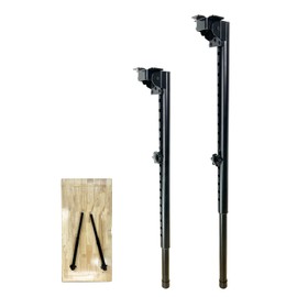 Benbuoo Folding Adjustable Table Legs 21 to 35 inch, Metal Telescopic Storage Desk Legs for Outdoor Camper, RV, Coffee Dinner Table, Tabletops, Kitchen, DIY Bar Desk, Tablesaw, 2pcs Black
