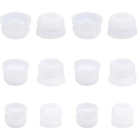 ALXCD Double Flange Eartips Compatible with Beats Studio Buds, S/M/L Sizes 6 Pairs Double Flange Earbud Tips Ear Tips, Compatible with Beats Studio Buds, White SML