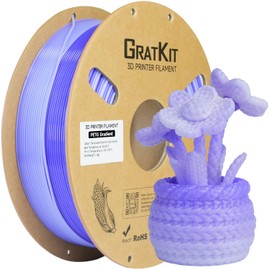 GratKit Gradient PETG Filament, Color Change 3D Printer Filament 1.75mm, 1kg, Multicolor PETG Translucent Gradient Dark Purple White