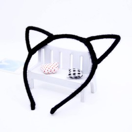 2Pcs Cat Ears Headband Black Cat Ear Headbands Hair Band Fancy Dress Leopard Ears Head Band Cat Ear Hairband Party Decorations Cosplay Costumes for Women Girls Kids Adults