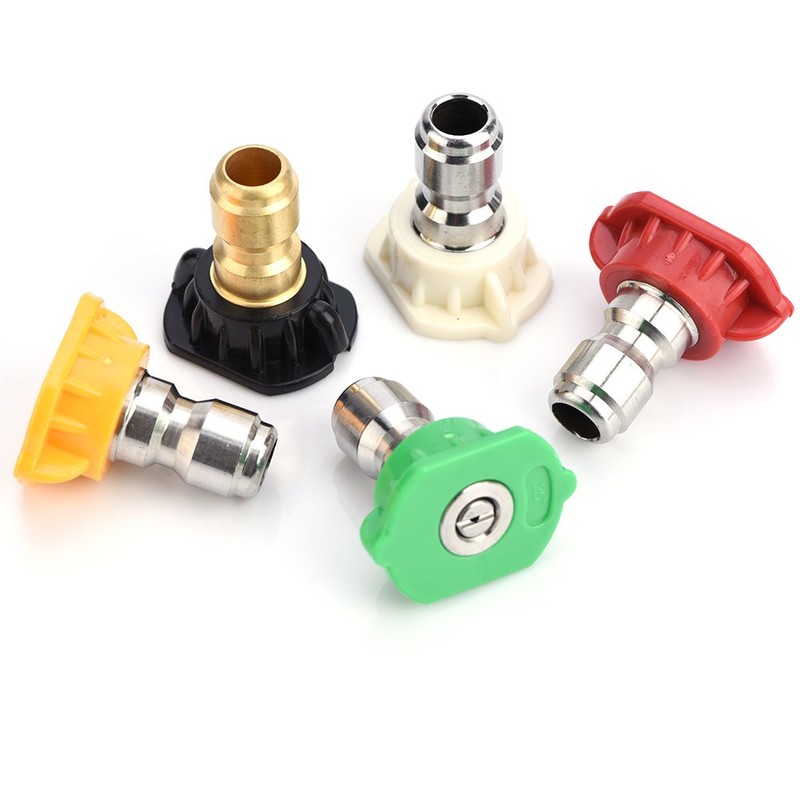 5Pcs Pressure Washer Nozzle Tips, Brass/Stainless Steel Multiple Degrees,Quick-Connect to