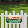 No Dumping No Yard Waste No Littering Sign | 12”x