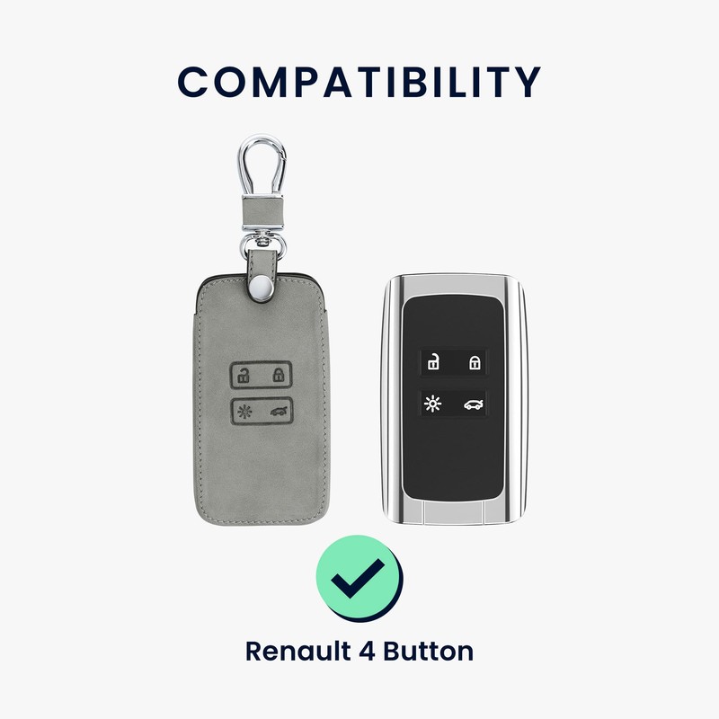 kwmobile Car Key Case Compatible with Renault 4-Button Smartkey Car