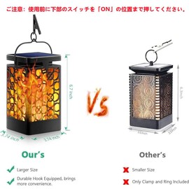 Solar Lantern, Metal, Flame, Solar Light, Waterproof, Outdoor, Hanging LED Solar Lantern, Landscape Lighting, For Patio, Garden, Dawn, Auto On/Off, Typhoon, Earthquake, Natural Disaster, Emergency