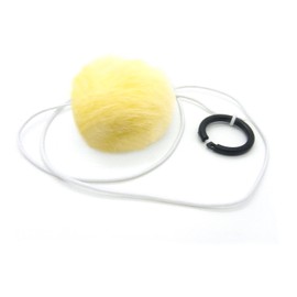 Kats'N Us® Bouncy Ball Rabbit fur String Cat Toy Yellow