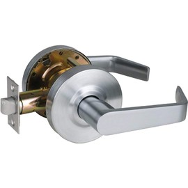 HISAFE Heavy Duty Commercial Passage Door Lever, Satin Chrome Finished Non-Locking Grade 2 Door Handle, UL 3 Hour Fire Rated Ergonomic Lever for School/Hotel Hallway, 70mm Latch