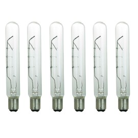 Sunlite 41662-SU Incandescent T6.5 Tubular Light Bulb, BA15D Double Contact Bayonet Base, 40 Watts, 290 Lumens, Dimmable, Mercury Free, 2600K Warm White, Clear Glass, 6 Count