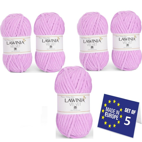LAWINIA VELVET Premium Soft Thick Wool for Crocheting, Chenille Wool,