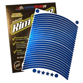 customTAYLOR33 Blue High Intensity Grade Reflective Copyrighted Safety Rim Tapes - (Must Select Your Rim Size) (10" (TIRE Size, for Standing E-Scooters, etc.))