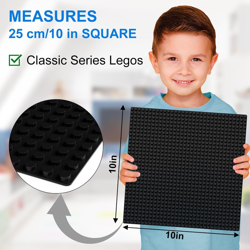Pokiiulk Classic Baseplates Building Plates, 2 Pack 10" x 10"