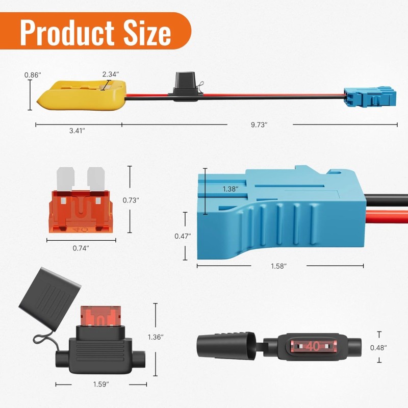 RVBOATPAT 20V Power Wheel Battery Adapter with Wire Harness for