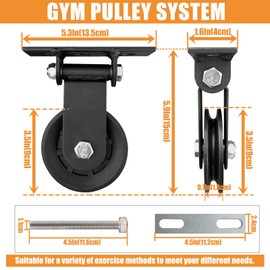 Upgraded Cable Pulley System Gym, LAT Pull Down Machine for Home Gym Equipment, Weight Pulley System for Cable Machine, LAT Pulley System Gym for Strength Training Power Cages, Power Racks (Style 3)