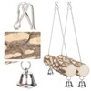 2pcs Pet Birds Parrots Wooden Swing Stand Bar Safety Toy