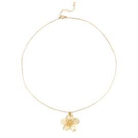 Mikovivi Chunky Golden Flower Pendant Necklace for Women, Vintage Flower Necklace Delicate Flower Choker Chain Eye-catching Blossom Statement Chains for Wedding Prom Fashion Jewellery Gift