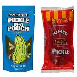 2 Double Dill Pickle Kits DIY - Sweet and Sour Gift Snacks - Cherry Flavor - Specification: Both 1 Original Pickle and 1 Chamoy Pickle