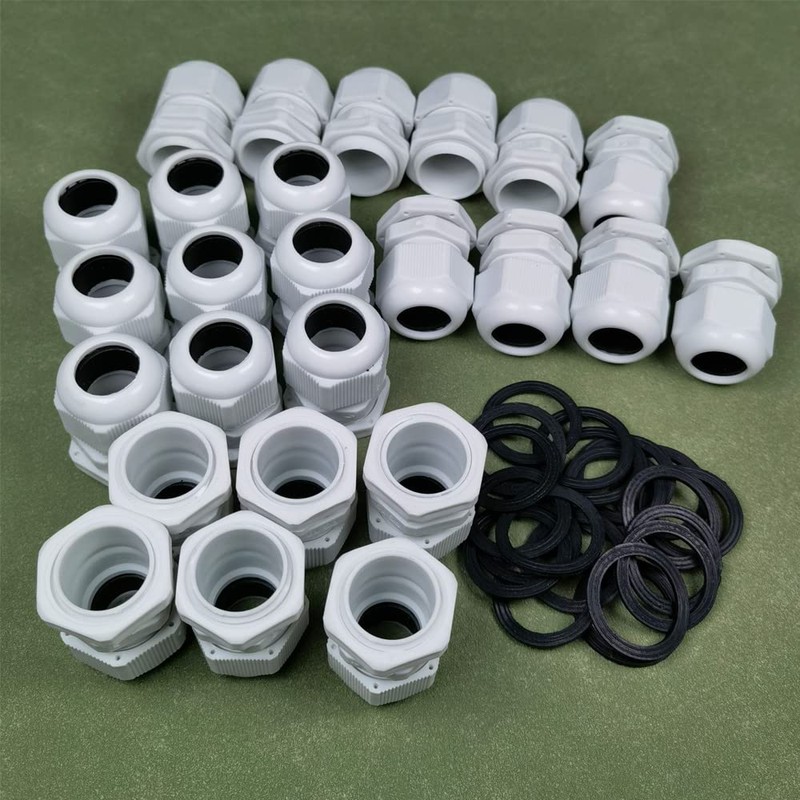 Gebildet 25Pcs PG16 Cable Gland, Plastic Wire Protector IP68 Waterproof
