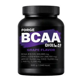 Forge BCAA Amino Acid Arginine Glutamine Health Booster Grape Flavor, 1 Piece, 500g / 포지 BCAA 아미노산 아르기닌 글루타민 헬스부스터 포도맛, 1개, 500g