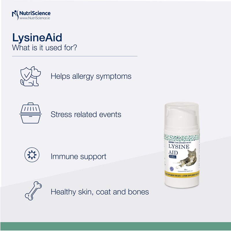 Swedencare UK Nutri-Science Lysine Aid Cat Gel, 50 ml
