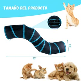 Wolfi Túnel para Gatos, Túneles de Gato con 2 Vías para Gatos de Interior, Túnel de Juego Plegable para Gatos, Casa para Gato de Juguete Interactiva, Juguetes para Gatos