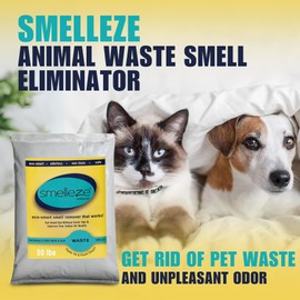 SMELLEZE Animal Waste & Manure Smell Removal Granules - Natural Poop & Urine Odor Eliminator - Sprinkle on Waste Odor Source or Manure, 50 lb. Granules