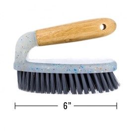 Beille 2pk Scrub Brush with Bamboo Handle and Heavy Duty Bristles Household Essentials
