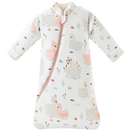 Baby Winter Sleeping Bag 3.5 Tog Removable Long Sleeve Children's Sleeping Bag Swaddle Cute Rabbit Unisex Boys Girls Portable Blanket Grow Bag