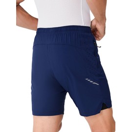 ARSUXEO Loose Fit Padded Bike Shorts for Men Cycling Shorts Mountain Bike Shorts Dark Blue Small