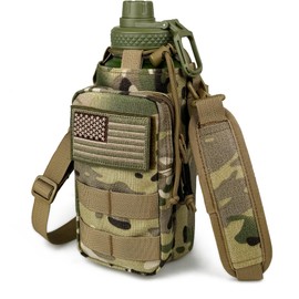 DEFUNX 32 Oz Water Bottle with Sleeve - Insulated Bottle with Strap Stainless Steel Gym Water Bottles for Men Sports Workout Hiking Camo Green