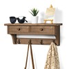 Emfogo Coat Hooks Mounted, Rustic Wood Coat Rack Mount Shelf