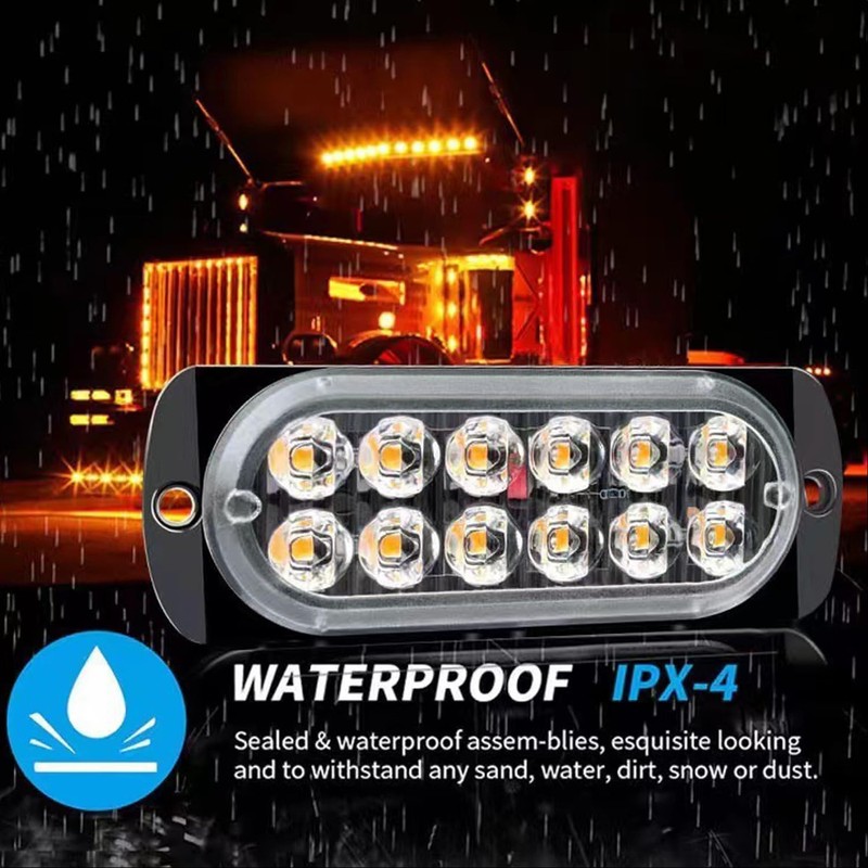 20 Pcs Oval Amber/White Dual Color LED Strobe Lights -