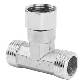 1 piece forging of 304 stainless steel T-pipe fittings, G1/2 3-way pipeline adapter, male branch T-piece for wide application in the pipeline (medium internal thread)