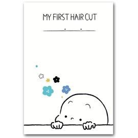 First Cut Art Baby Hair Card Anniversary Baby (Hyokkori Blue)