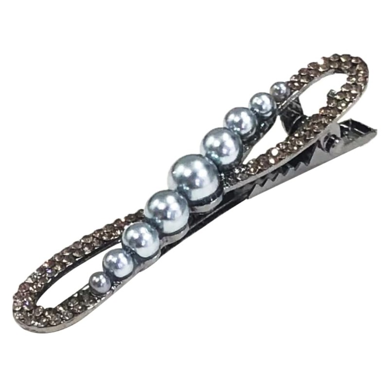 オーディオファン バレッタ ヘアクリップ 女性用ボウヘアクリップ サイドクリップ 前髪クリップ シンプルダックビルクリップ 髪飾り 約6.4cm ×