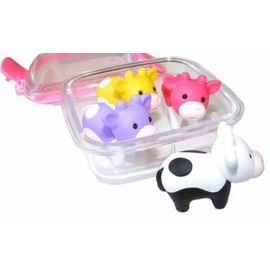 Iwako Japanese Erasers In A Mini Bento Box - Cows