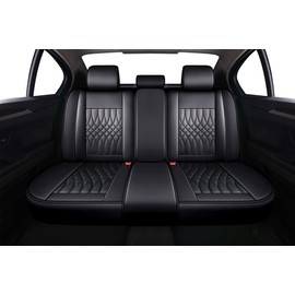 LUCKYMAN CLUB Rear Seat Covers Fit Most Sedan SUV Truck - Fit for Chevy Hyundai Mazda Corolla Kia Honda (Rear Seat of Black)